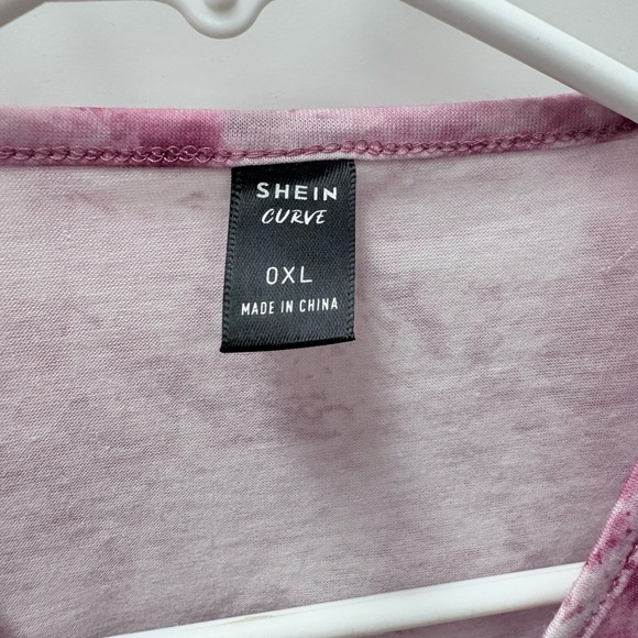 SHEIN Sz 0XL Pink Tie-Dye Ruched Crop Top - Picture 5 of 9